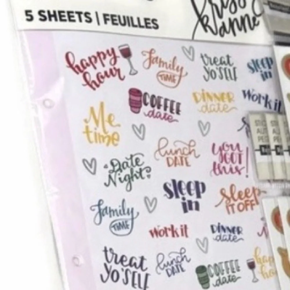 Mixed Lot of Colorful Stickers Ephemera Junk Journal Scrapbook - Lot of 7 Packs